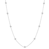 16" Station Bezel Necklace in Platinum